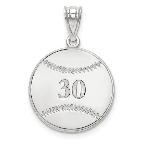 Custom Baseball Charm - 10K White Gold